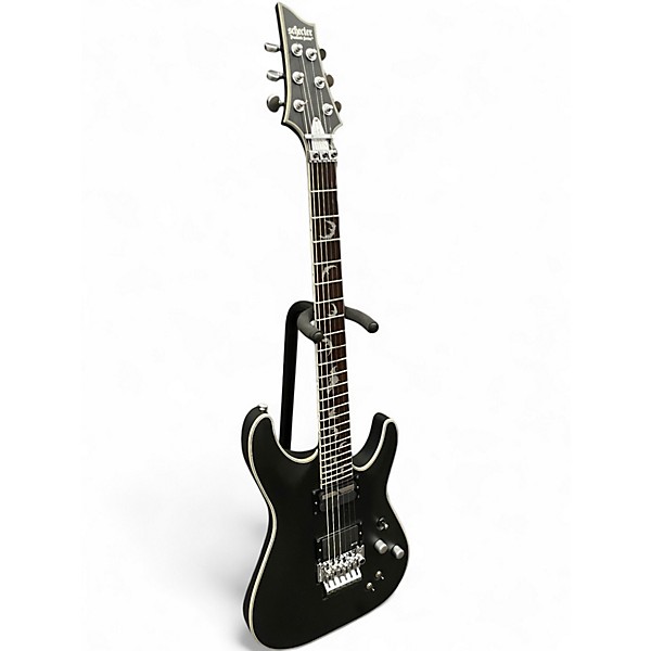 Used Schecter Guitar Research Damien Platinum 6 Floyd Rose Matte Black Solid Body Electric Guitar
