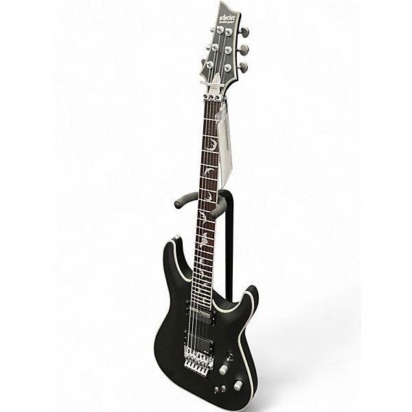 Used Schecter Guitar Research Damien Platinum 6 Floyd Rose Matte Black Solid Body Electric Guitar