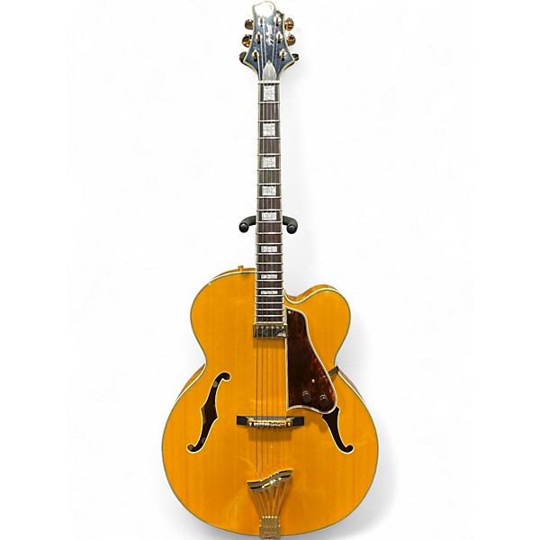 Used Greg Bennett Design by Samick JZ-4 Amber Quilt Natural Acoustic Electric Guitar