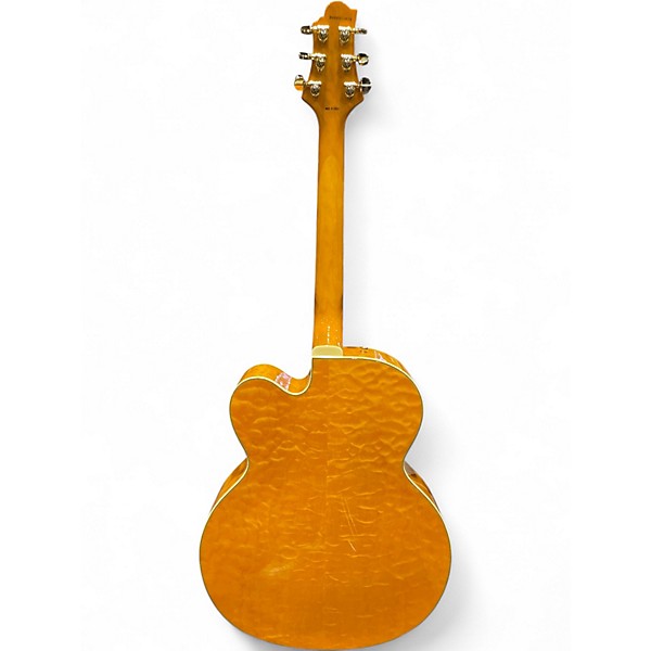 Used Greg Bennett Design by Samick JZ-4 Amber Quilt Natural Acoustic Electric Guitar