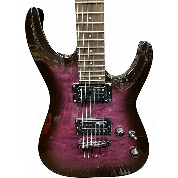 Used ESP LTD MH100QMNT Purple Burst Solid Body Electric Guitar