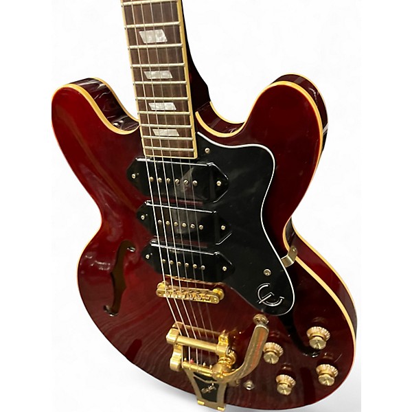 Used Epiphone Riviera Custom P-93 Wine Red Hollow Body Electric Guitar