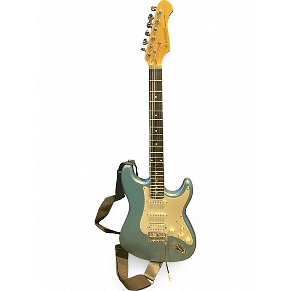 Used Donner Ebma0006 Teal Solid Body Electric Guitar