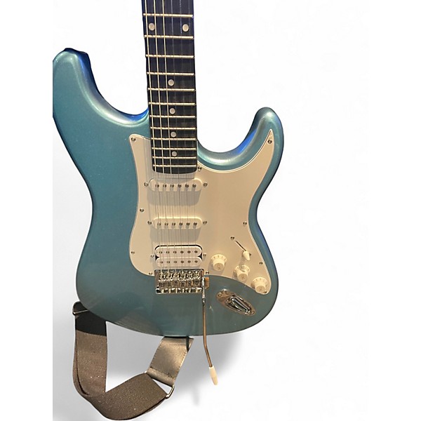 Used Donner Ebma0006 Teal Solid Body Electric Guitar
