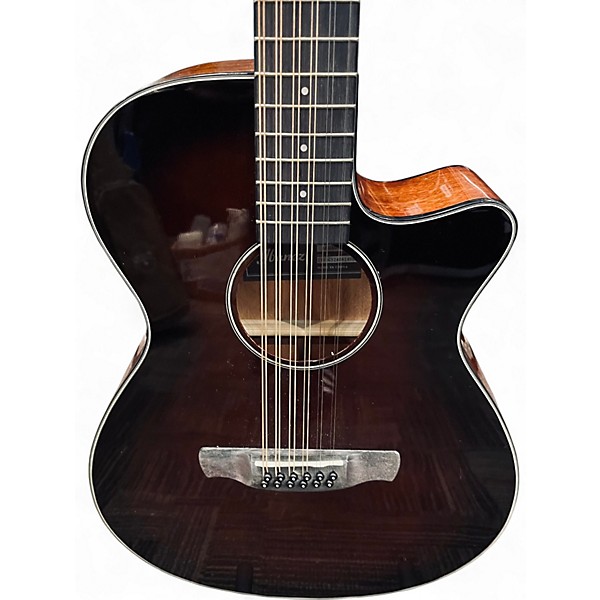 Used Ibanez AEG5012DVH VIOLIN BURST 12 String Acoustic Electric Guitar