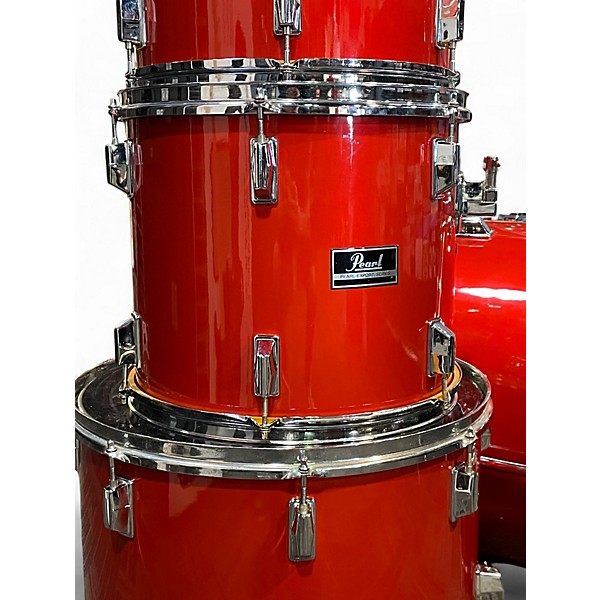 Used 1990s Pearl 4 Piece Export Series Hot Red Drum Kit