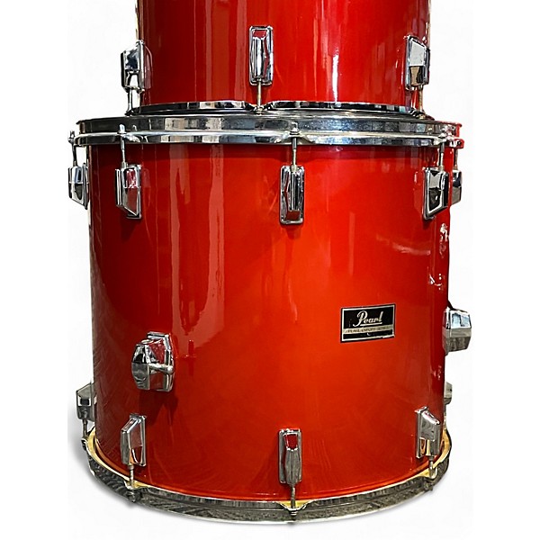 Used 1990s Pearl 4 Piece Export Series Hot Red Drum Kit
