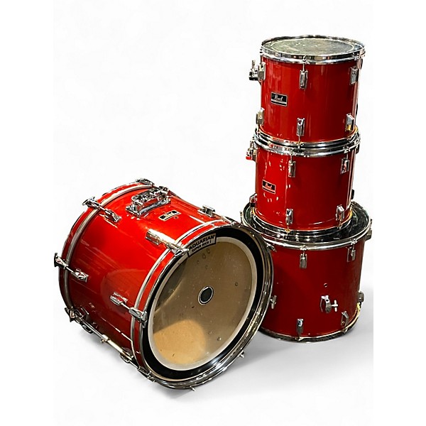 Used 1990s Pearl 4 Piece Export Series Hot Red Drum Kit