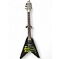Used Schecter Guitar Research DIAMOND SERIES MONSTER ENERGY FLYING V BLACK Solid Body Electric Guitar thumbnail