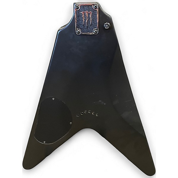 Used Schecter Guitar Research DIAMOND SERIES MONSTER ENERGY FLYING V BLACK Solid Body Electric Guitar