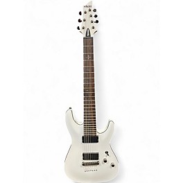 Used Schecter Guitar Research Demon 7 String VINTAGE WHITE Solid Body Electric Guitar