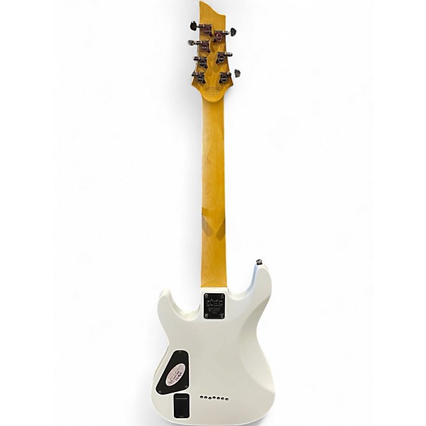Used Schecter Guitar Research Demon 7 String VINTAGE WHITE Solid Body Electric Guitar