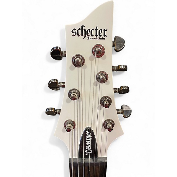 Used Schecter Guitar Research Demon 7 String VINTAGE WHITE Solid Body Electric Guitar