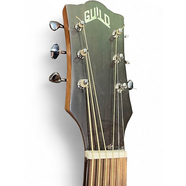 Used Guild OM24OCE Crimson Red Burst Acoustic Electric Guitar