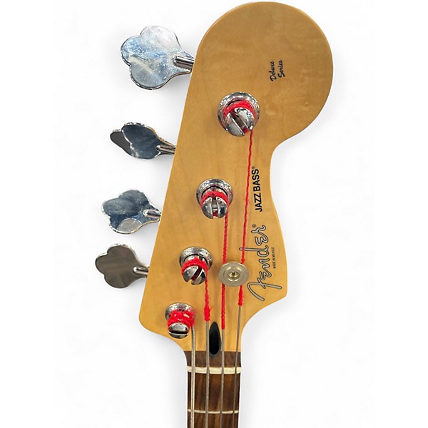Used 2015 Fender Fender Deluxe Active Jazz Vintage White Electric Bass Guitar
