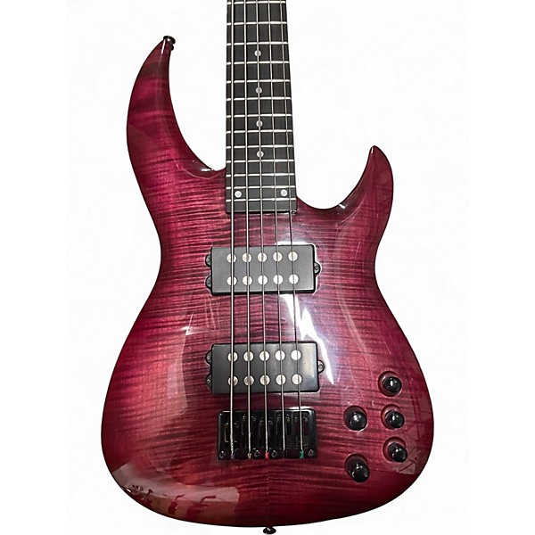 Used Legator NINJA 300 PRO 5 STRING RUBY RED Electric Bass Guitar
