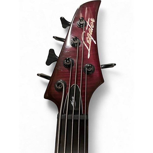 Used Legator NINJA 300 PRO 5 STRING RUBY RED Electric Bass Guitar