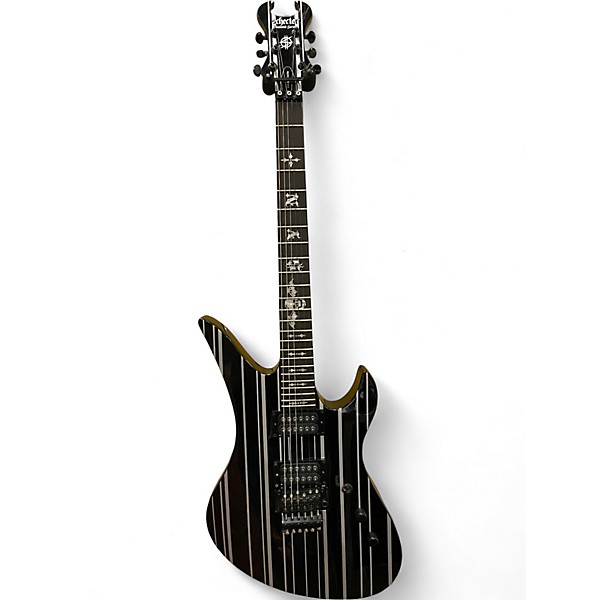 Used 2024 Schecter Guitar Research Synyster Gates Signature Standard Black and White Solid Body Electric Guitar