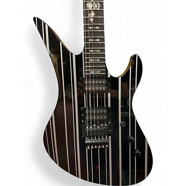 Used 2024 Schecter Guitar Research Synyster Gates Signature Standard Black and White Solid Body Electric Guitar