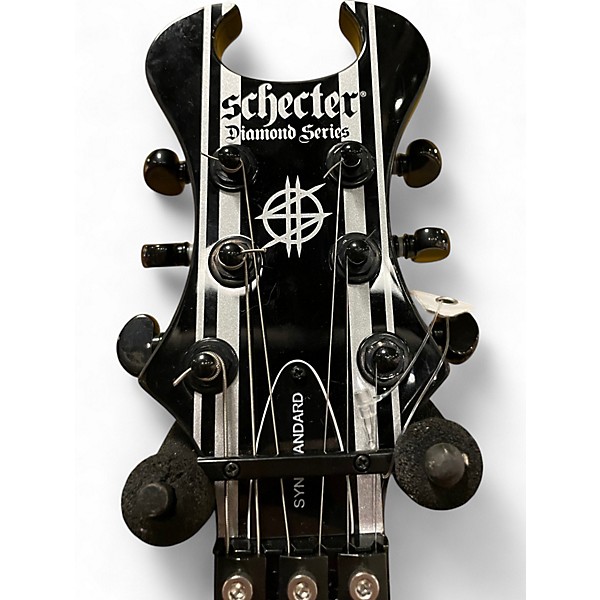 Used 2024 Schecter Guitar Research Synyster Gates Signature Standard Black and White Solid Body Electric Guitar