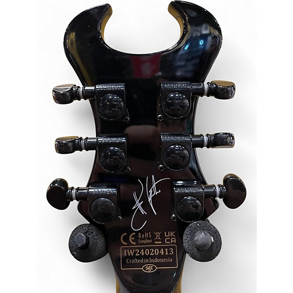 Used 2024 Schecter Guitar Research Synyster Gates Signature Standard Black and White Solid Body Electric Guitar