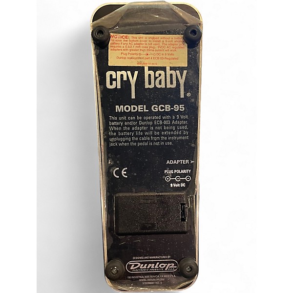 Used Dunlop GCB95 Original Crybaby Wah Effect Pedal