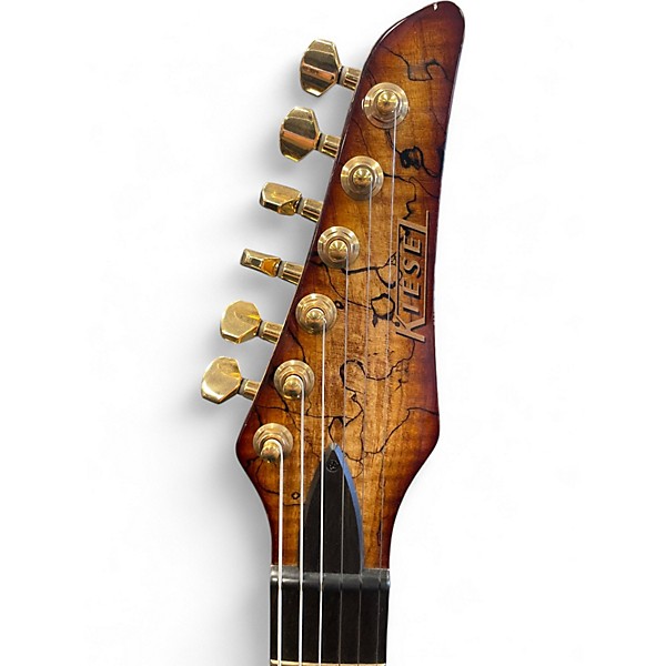 Used Kiesel Solo 6 Spalted Maple Honeyburst Solid Body Electric Guitar