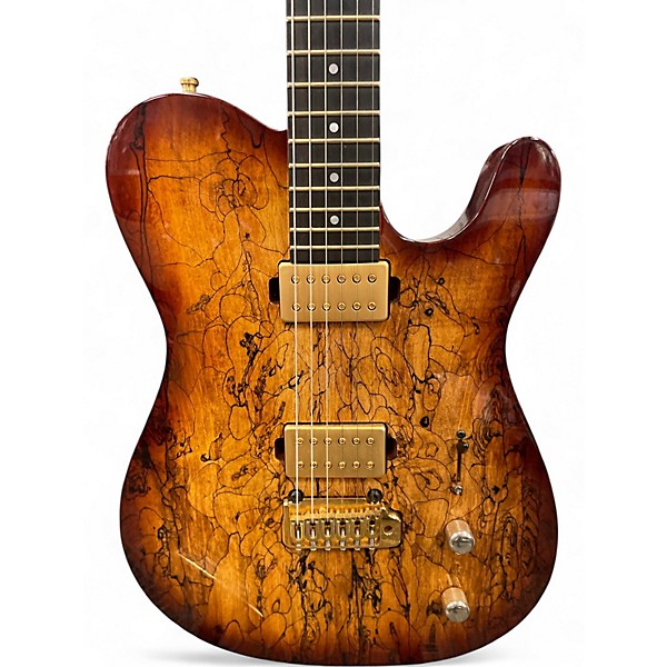 Used Kiesel Solo 6 Spalted Maple Honeyburst Solid Body Electric Guitar