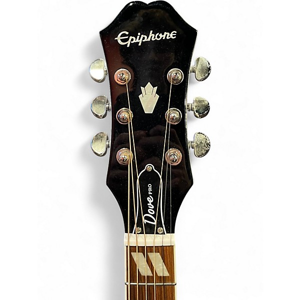Used Epiphone Dove Pro Alpine White Acoustic Electric Guitar
