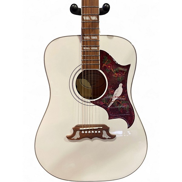 Used Epiphone Dove Pro Alpine White Acoustic Electric Guitar