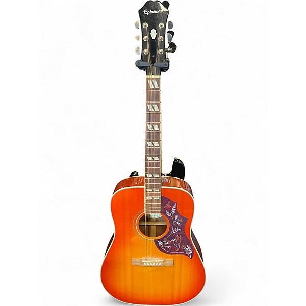 Used Epiphone hummingbird orange Acoustic Guitar