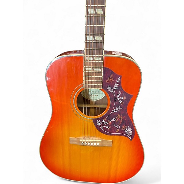 Used Epiphone hummingbird orange Acoustic Guitar