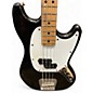 Vintage 1980s Fender Mustang Bass Black and Gold Electric Bass Guitar