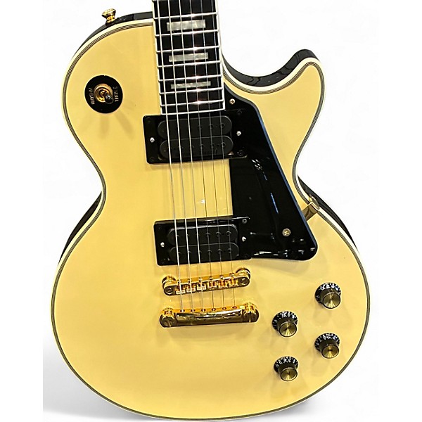 Used Epiphone Les Paul Custom Antique Ivory Solid Body Electric Guitar