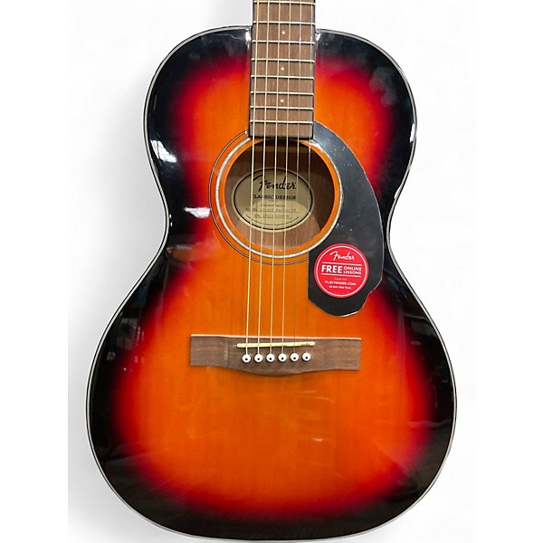Used Fender CP-60S PARLOR 3 Tone Sunburst Acoustic Guitar