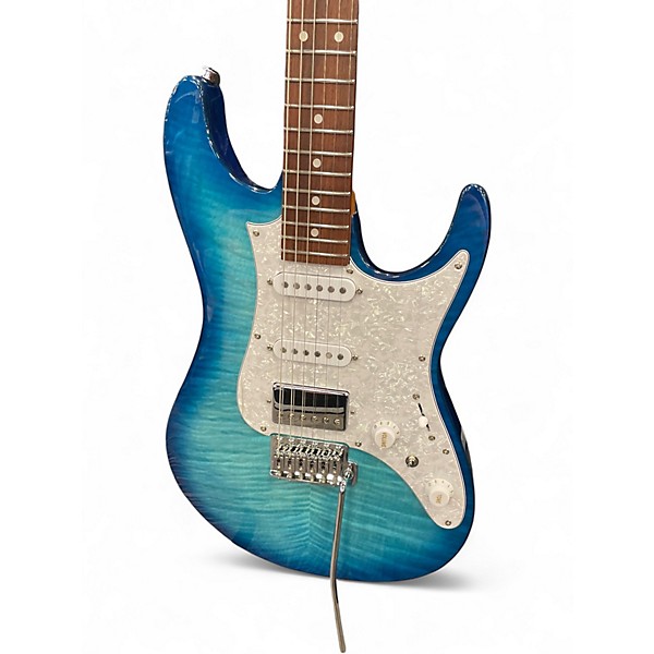 Used Ibanez AZ22S1F Transparent Turquoise Burst Solid Body Electric Guitar