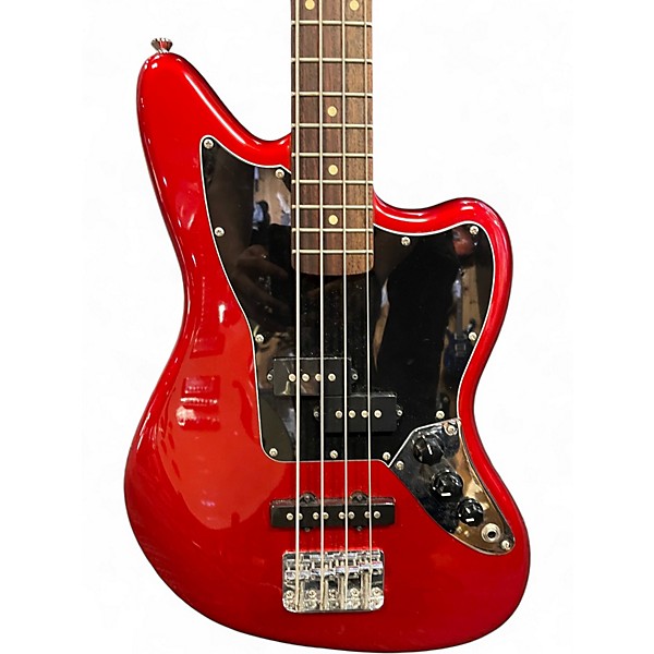 Used Squier Vintage Modified Jaguar Bass Candy Apple Red Electric Bass Guitar