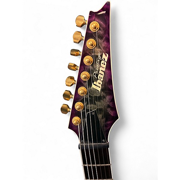 Used Ibanez S5527QFX Prestige Dark Purple DoomBurst Solid Body Electric Guitar