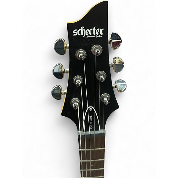 Used Schecter Guitar Research C-6 Black Solid Body Electric Guitar