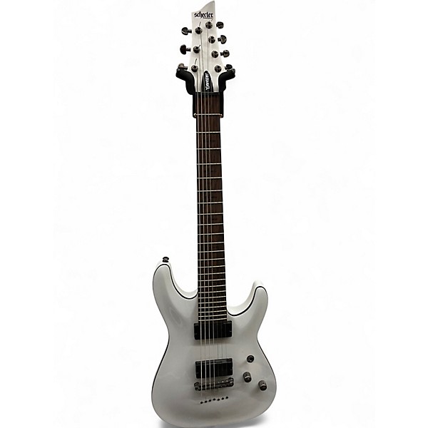 Used Schecter Guitar Research Demon 7 String Alpine White Solid Body Electric Guitar
