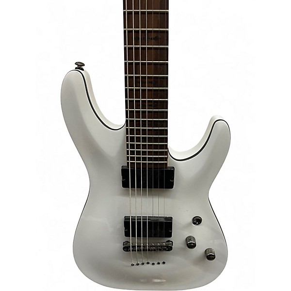 Used Schecter Guitar Research Demon 7 String Alpine White Solid Body Electric Guitar