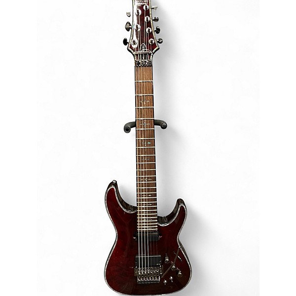 Used Schecter Guitar Research Hellraiser C7 Floyd Rose Sustaniac Black Cherry Solid Body Electric Guitar