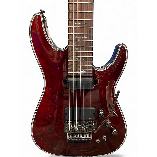 Used Schecter Guitar Research Hellraiser C7 Floyd Rose Sustaniac Black Cherry Solid Body Electric Guitar