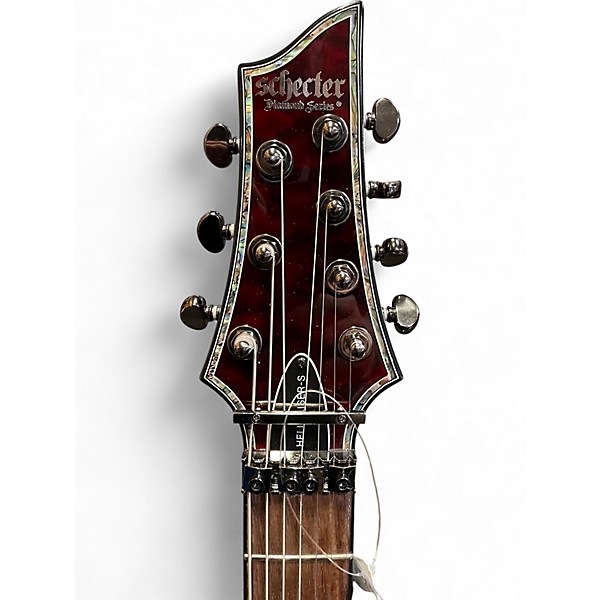 Used Schecter Guitar Research Hellraiser C7 Floyd Rose Sustaniac Black Cherry Solid Body Electric Guitar