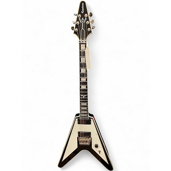 Used 2017 Epiphone RICHIE FAULKNER Black and White Solid Body Electric Guitar