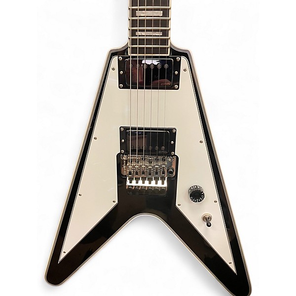 Used 2017 Epiphone RICHIE FAULKNER Black and White Solid Body Electric Guitar