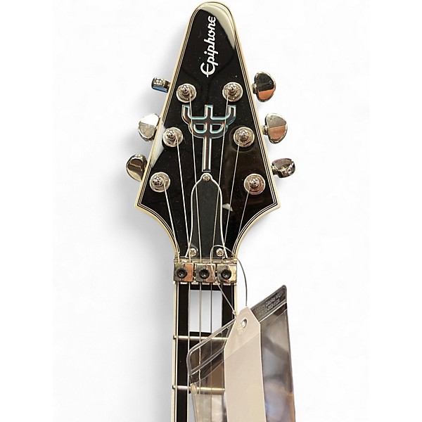 Used 2017 Epiphone RICHIE FAULKNER Black and White Solid Body Electric Guitar