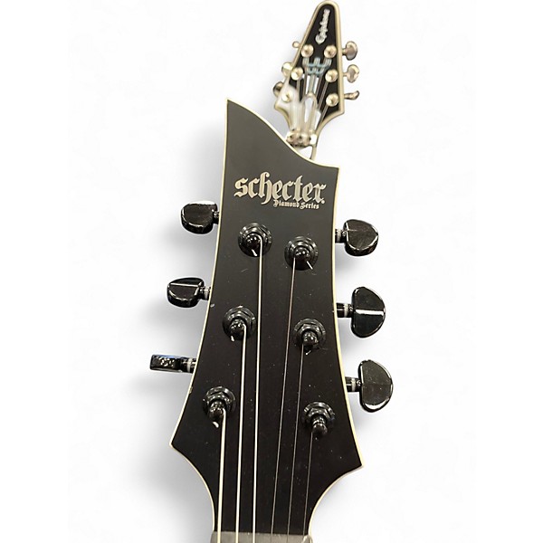 Used 2019 Schecter Guitar Research ELITE V-1 Black Solid Body Electric Guitar