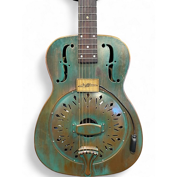 Used Recording King RR-997 VG Distressed Vintage Green Resonator Guitar