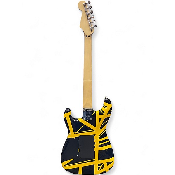Used EVH Striped Series Black with Yellow Stripes Solid Body Electric Guitar